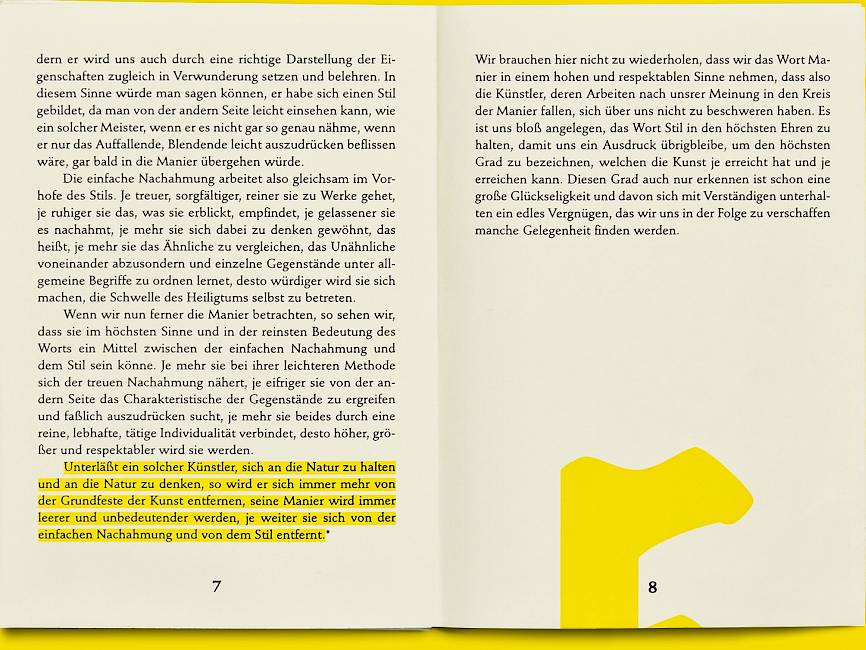 Textsammlung mit Texten von Johann Wolfgang von Goethe, Richard Buckminster Fuller und John Cage.